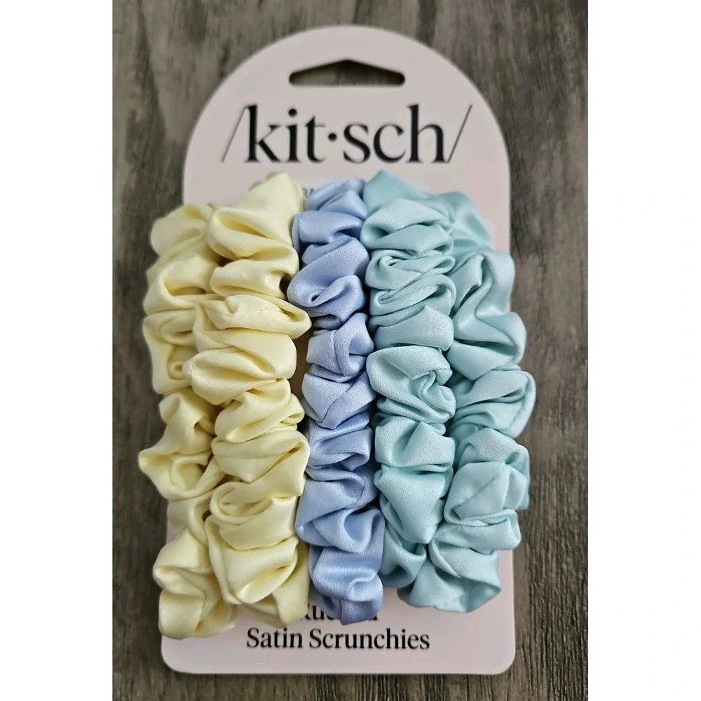 Ruched Satin Scrunchies 5 New Unopened Kitsch Brand Extra Gentle